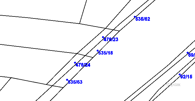 Parcela st. 535/18 v KÚ Čižice, Katastrální mapa