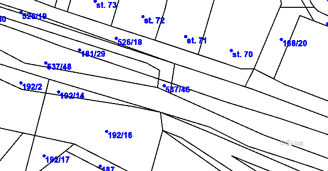 Parcela st. 537/46 v KÚ Čižice, Katastrální mapa