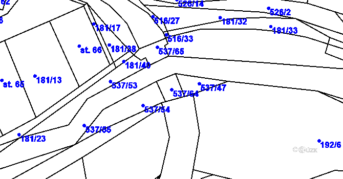 Parcela st. 537/64 v KÚ Čižice, Katastrální mapa