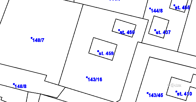 Parcela st. 459 v KÚ Čižice, Katastrální mapa