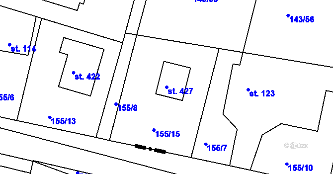 Parcela st. 427 v KÚ Čižice, Katastrální mapa