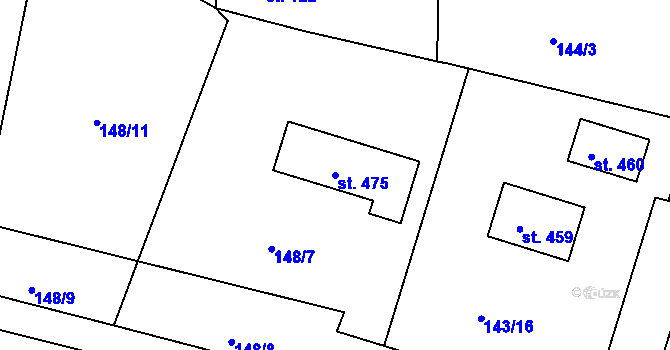 Parcela st. 475 v KÚ Čižice, Katastrální mapa