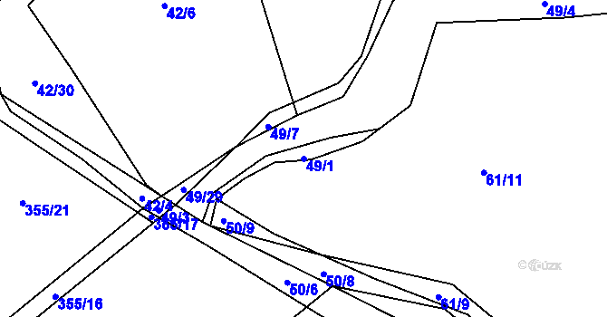 Parcela st. 49/1 v KÚ Nebílovský Borek, Katastrální mapa