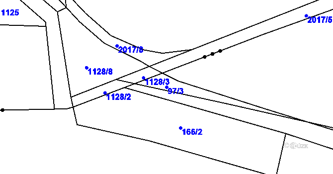 Parcela st. 97/3 v KÚ Nebílovský Borek, Katastrální mapa