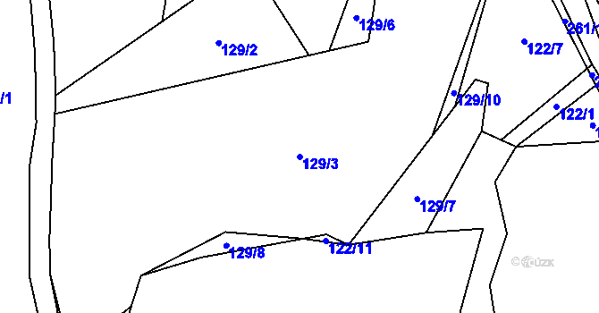 Parcela st. 129/3 v KÚ Nebílovský Borek, Katastrální mapa