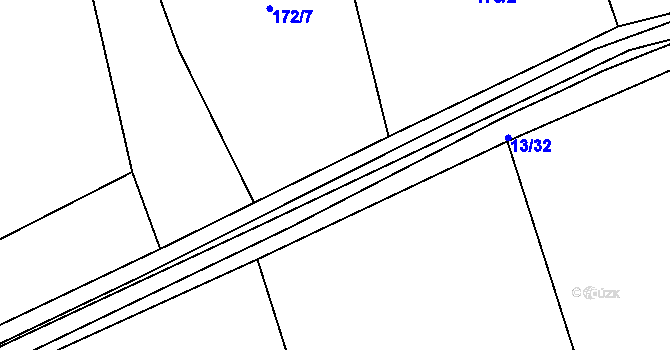 Parcela st. 172/2 v KÚ Nebílovský Borek, Katastrální mapa