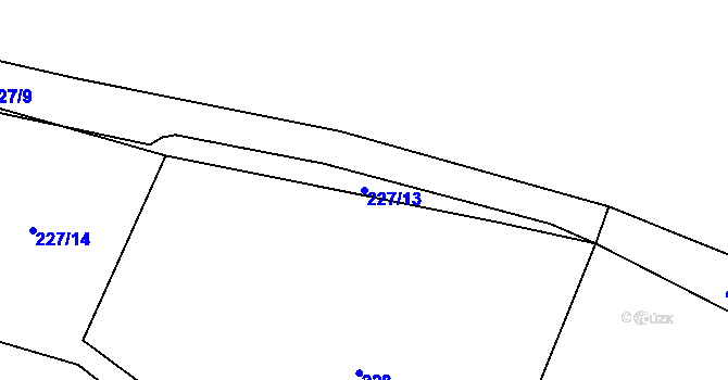 Parcela st. 227/13 v KÚ Nebílovský Borek, Katastrální mapa