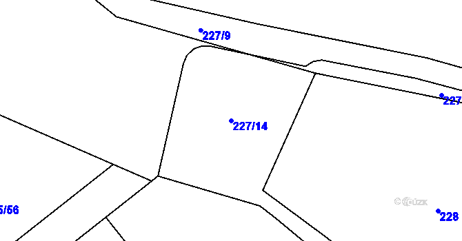 Parcela st. 227/14 v KÚ Nebílovský Borek, Katastrální mapa