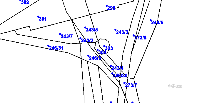 Parcela st. 82/2 v KÚ Nebílovský Borek, Katastrální mapa