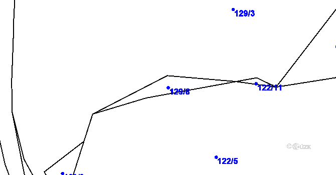 Parcela st. 129/8 v KÚ Nebílovský Borek, Katastrální mapa