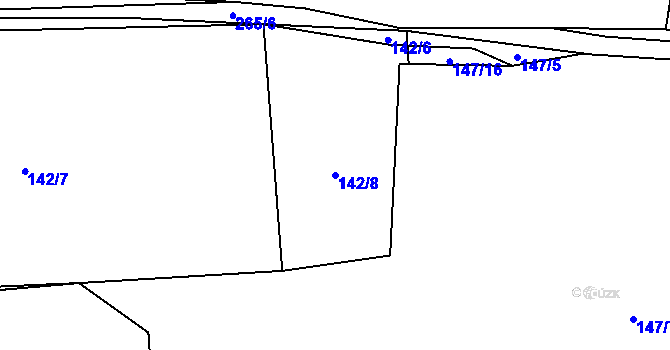 Parcela st. 142/8 v KÚ Nebílovský Borek, Katastrální mapa