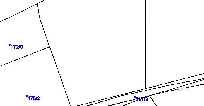 Parcela st. 172/9 v KÚ Nebílovský Borek, Katastrální mapa