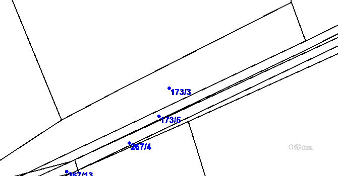 Parcela st. 173/3 v KÚ Nebílovský Borek, Katastrální mapa