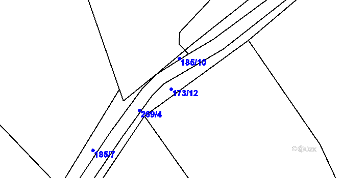 Parcela st. 173/12 v KÚ Nebílovský Borek, Katastrální mapa