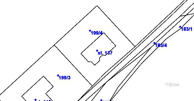 Parcela st. 137 v KÚ Nebílovský Borek, Katastrální mapa