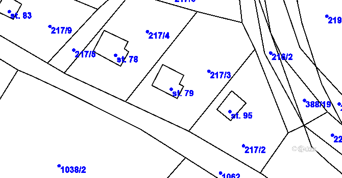 Parcela st. 79 v KÚ Štěnovický Borek, Katastrální mapa
