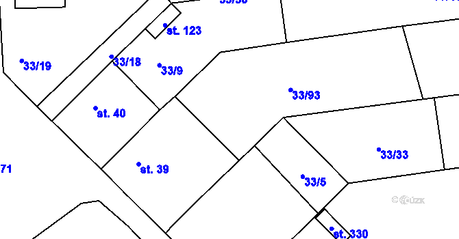 Parcela st. 33/7 v KÚ Štěnovický Borek, Katastrální mapa