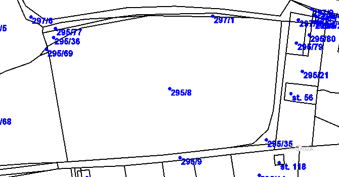 Parcela st. 295/8 v KÚ Štěnovický Borek, Katastrální mapa