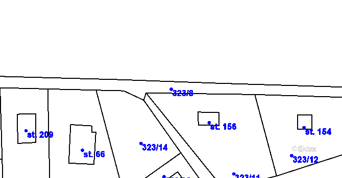 Parcela st. 323/8 v KÚ Štěnovický Borek, Katastrální mapa