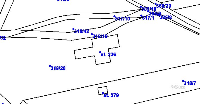 Parcela st. 236 v KÚ Štěnovický Borek, Katastrální mapa