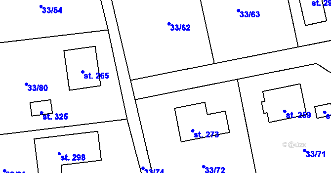 Parcela st. 33/77 v KÚ Štěnovický Borek, Katastrální mapa