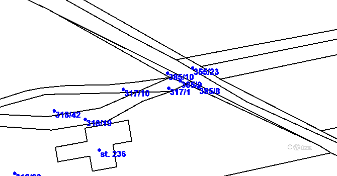 Parcela st. 317/1 v KÚ Štěnovický Borek, Katastrální mapa