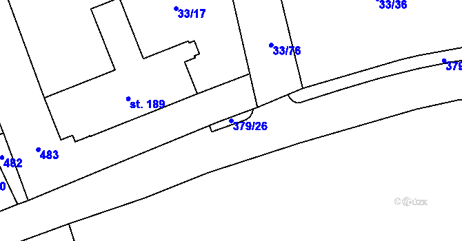 Parcela st. 379/26 v KÚ Štěnovický Borek, Katastrální mapa