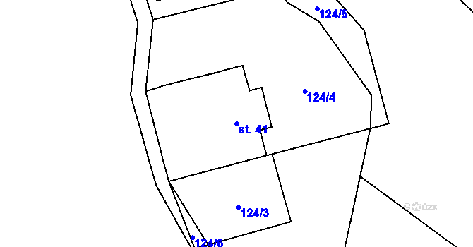 Parcela st. 41 v KÚ Čížkov, Katastrální mapa