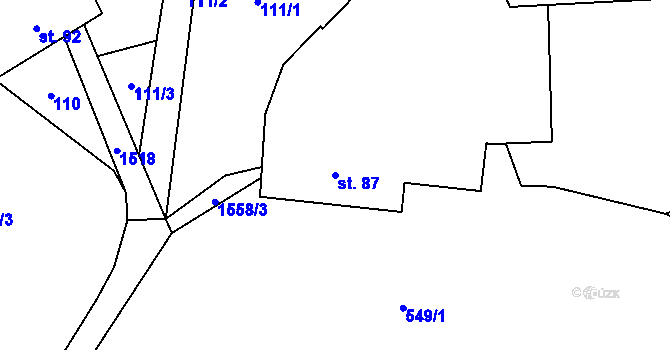 Parcela st. 87 v KÚ Čížkov u Blovic, Katastrální mapa