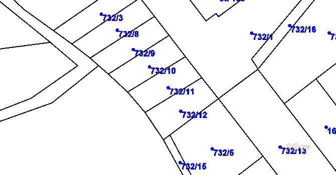 Parcela st. 732/11 v KÚ Čížkov u Blovic, Katastrální mapa