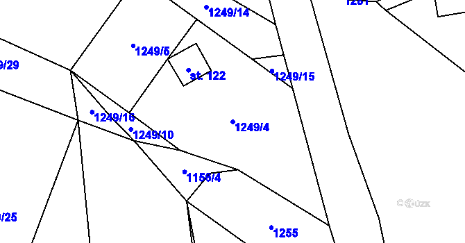 Parcela st. 1249/4 v KÚ Čížkov u Blovic, Katastrální mapa