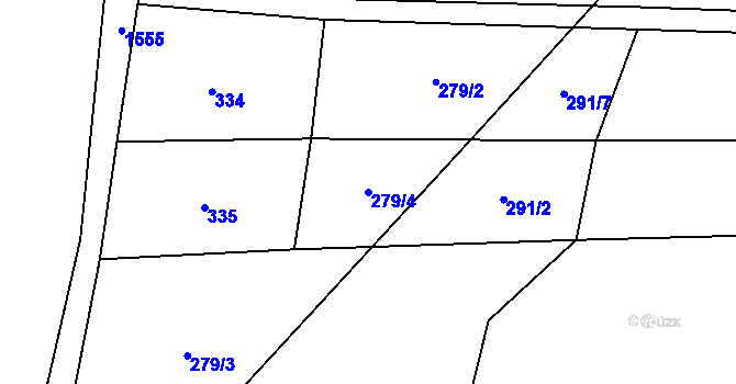 Parcela st. 279/4 v KÚ Čížkov u Blovic, Katastrální mapa
