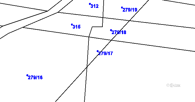 Parcela st. 279/17 v KÚ Čížkov u Blovic, Katastrální mapa