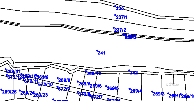 Parcela st. 241 v KÚ Zahrádka u Čížkova, Katastrální mapa
