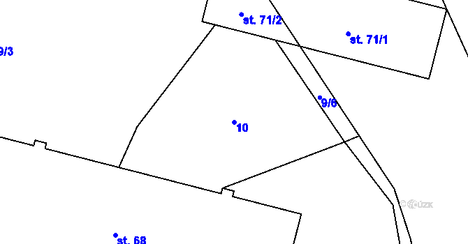 Parcela st. 10 v KÚ Zahrádka u Čížkova, Katastrální mapa