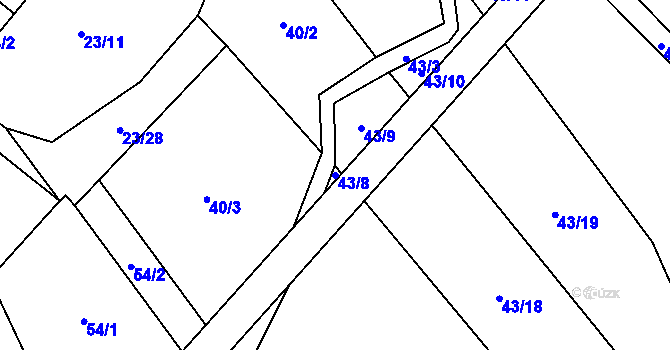 Parcela st. 43/8 v KÚ Zahrádka u Čížkova, Katastrální mapa