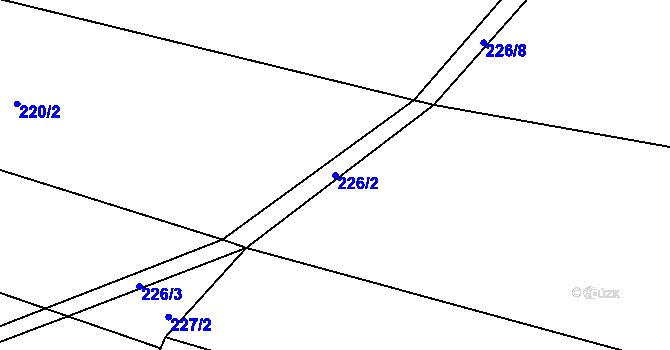 Parcela st. 226/2 v KÚ Zahrádka u Čížkova, Katastrální mapa