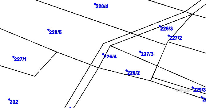 Parcela st. 226/4 v KÚ Zahrádka u Čížkova, Katastrální mapa