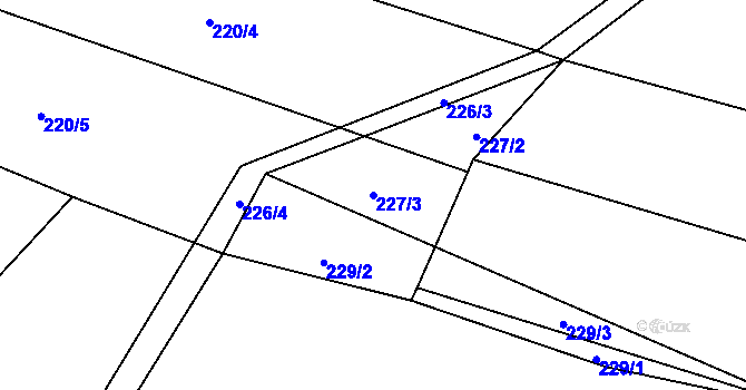 Parcela st. 227/3 v KÚ Zahrádka u Čížkova, Katastrální mapa