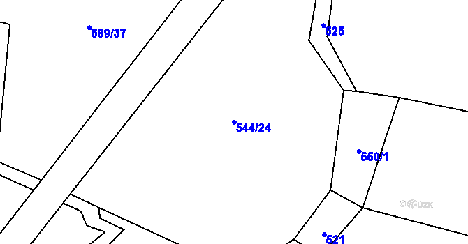 Parcela st. 544/24 v KÚ Zahrádka u Čížkova, Katastrální mapa
