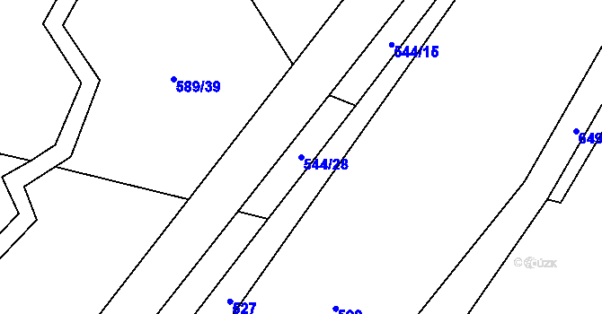 Parcela st. 544/28 v KÚ Zahrádka u Čížkova, Katastrální mapa