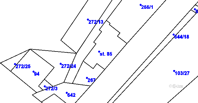 Parcela st. 85 v KÚ Čížkovice, Katastrální mapa