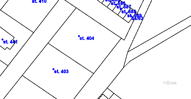 Parcela st. 63/8 v KÚ Čížkovice, Katastrální mapa