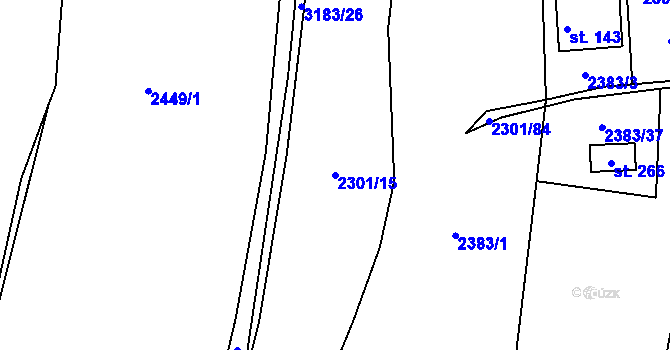 Parcela st. 2301/15 v KÚ Čížkrajice, Katastrální mapa