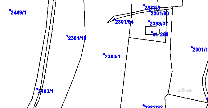 Parcela st. 2383/1 v KÚ Čížkrajice, Katastrální mapa