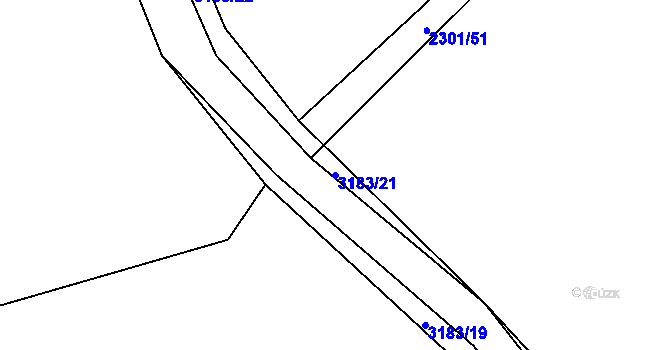 Parcela st. 3183/21 v KÚ Čížkrajice, Katastrální mapa