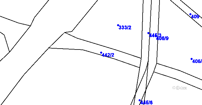 Parcela st. 442/2 v KÚ Borečnice, Katastrální mapa