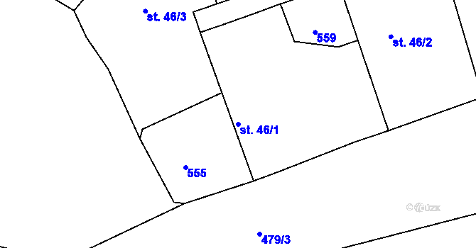 Parcela st. 46/1 v KÚ Bošovice u Čížové, Katastrální mapa