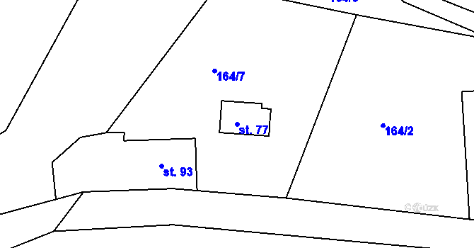 Parcela st. 77 v KÚ Bošovice u Čížové, Katastrální mapa