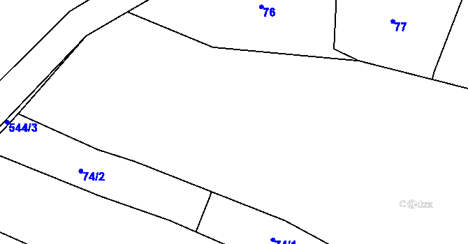 Parcela st. 75 v KÚ Bošovice u Čížové, Katastrální mapa